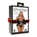 Barely Bare Triple-Strap Lace Thong & Gloves Plus Size Zwart