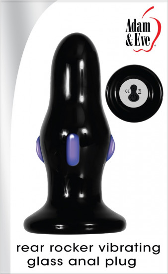 Adam & Eve Rear Rocker Vibrating Glass Buttplug Zwart