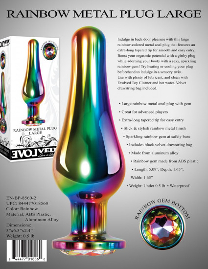 Evolved Rainbow Metal Plug Large Multi Color