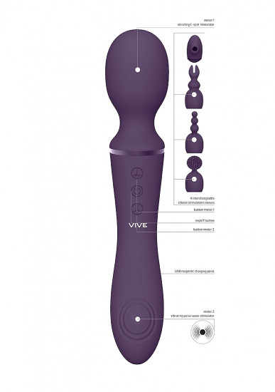 Vive, Nami, Dubbelzijdige Clitoris en Wand Vibrator paars
