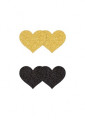 Pretty Pasties Glitter Hart Zwart/Goud