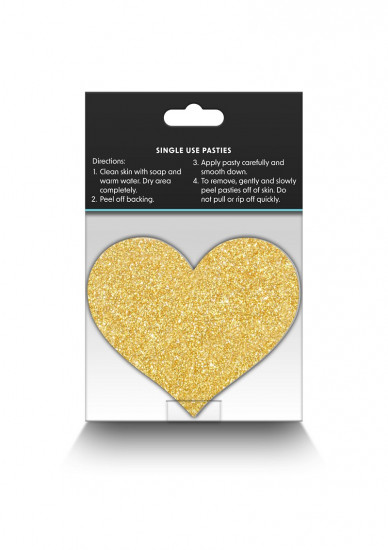 Pretty Pasties Glitter Hart Zwart/Goud