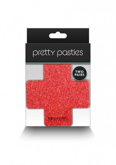 Pretty Pasties Glitter Kruis Rood/Zilver