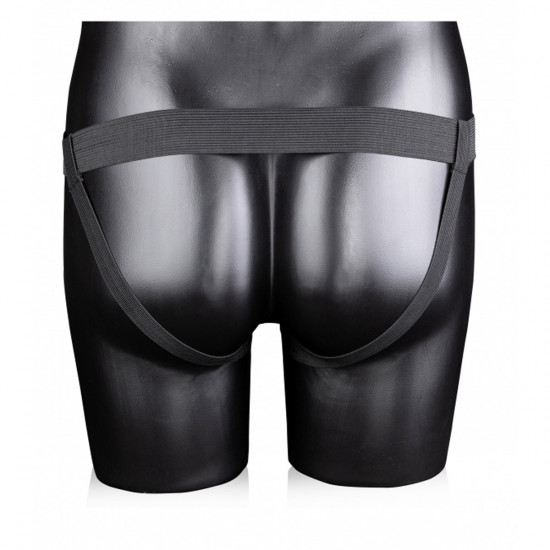 Ouch! Hollow Strap-On Textured Curved Zwart