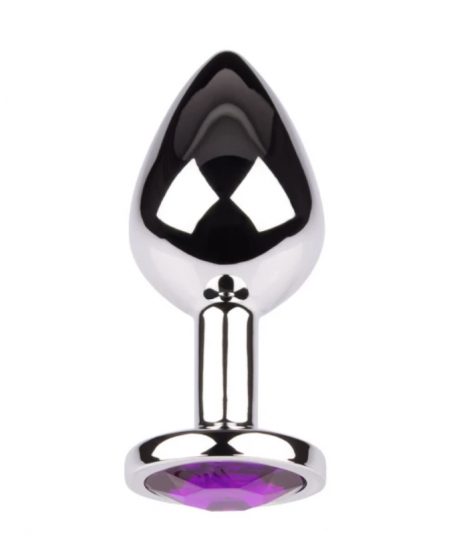 Plug It Strass Buttplug Large Zilver/Paars