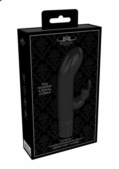 Royal Gems Dazzling Rabbit Vibrator Zwart