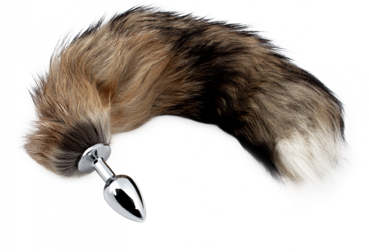 Plug It Fox Tail Buttplug Zilver/Bruin