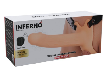 Inferno Vibrating Hollow Penis Strap-On 20 Cm Blank
