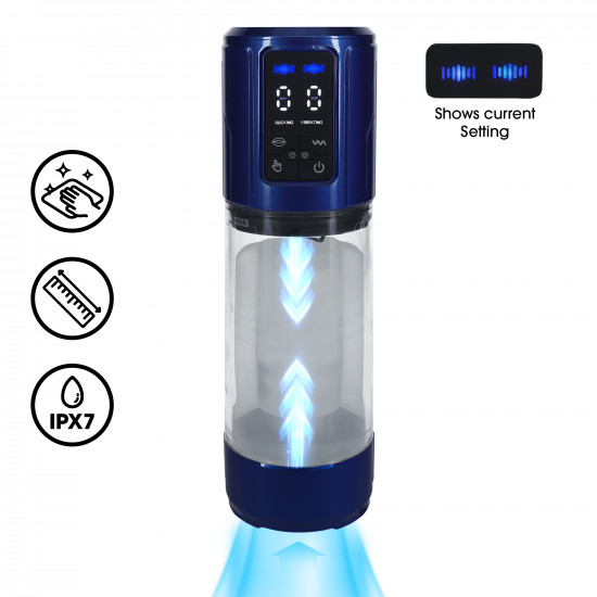 Pumped Ultralift Masturbator Pump Mettelic Blue