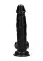 RealRock 8 Inch Vibrating Dildo with Balls Zwart