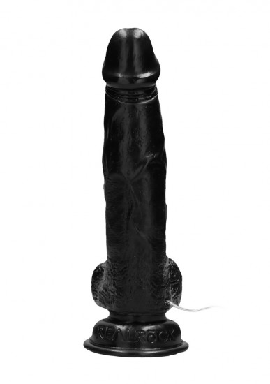 RealRock 8 Inch Vibrating Dildo with Balls Zwart