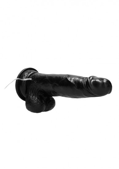 RealRock 8 Inch Vibrating Dildo with Balls Zwart