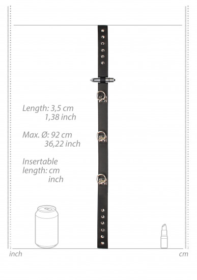 Ouch! Adjustable Cuff Belt With Bullet Zwart