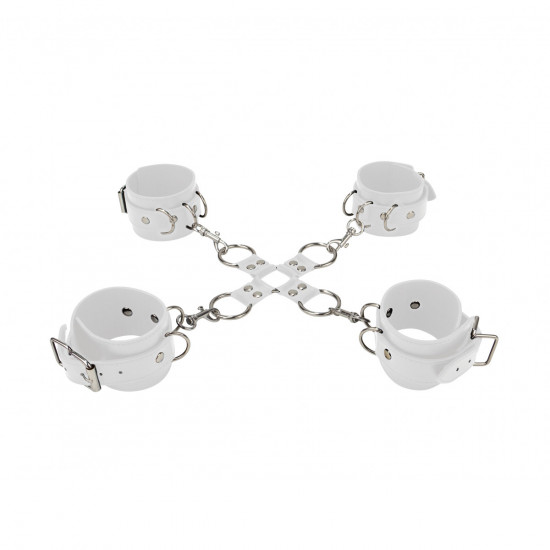 Leather Hand & Legcuffs Boeien Wit
