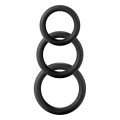 Twiddle Cockrings 3 Sizes Zwart