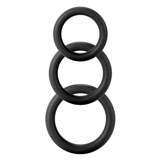 Twiddle Cockrings 3 Sizes Zwart