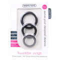 Twiddle Cockrings 3 Sizes Zwart