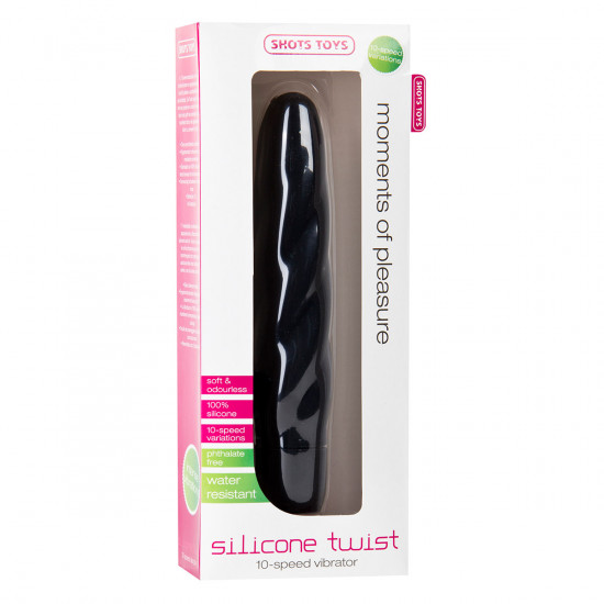 Silicone Twist Vibrator Zwart