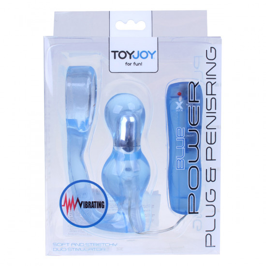 Power Vibr. Plug & Penisring Blauw