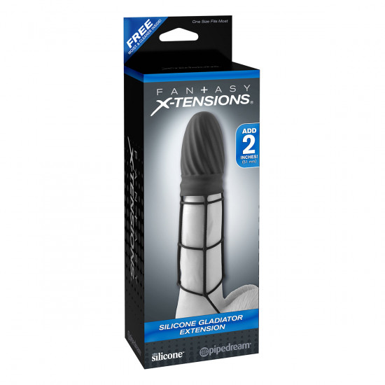 Fantasy X-tensions Silicone Gladiator Extension Zwart
