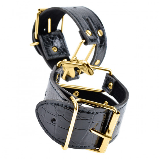 Leder Look Handboeien Zwart