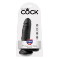 King Cock 7 Inch Cock with Balls Dildo Zwart