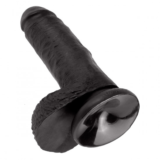 King Cock 7 Inch Cock with Balls Dildo Zwart