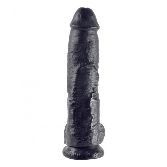 King Cock 10 Inch Cock with Balls Dildo Zwart