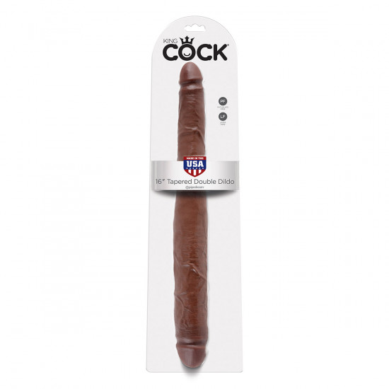 King Cock 16 Inch Tapered Double Dildo Bruin