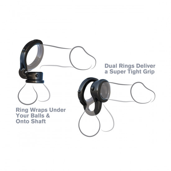 C-Ringz Ironman Duo-Cockring Zwart