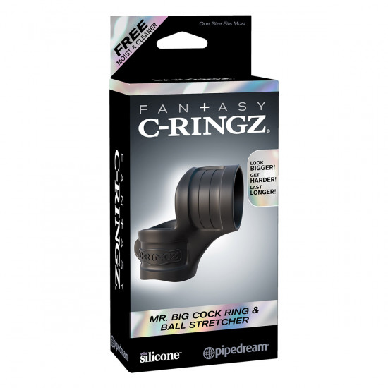 C-Ringz MR. Big Cock Ring & Ball Stretcher Cockring Zwart