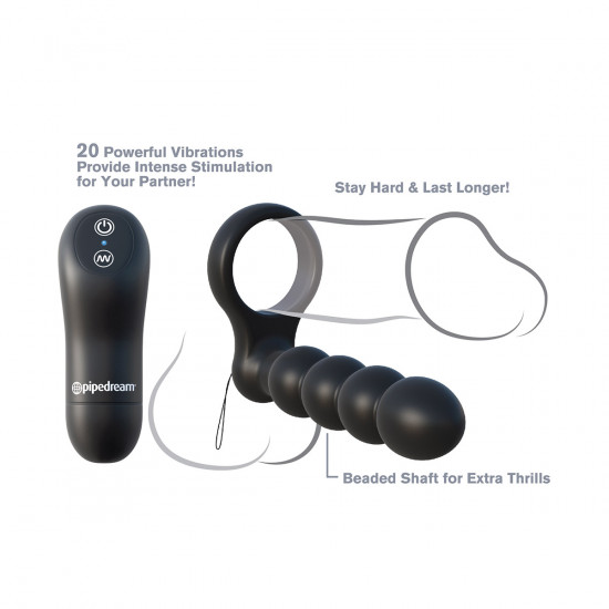 C-Ringz Remote Double Penetrator Cockring Zwart