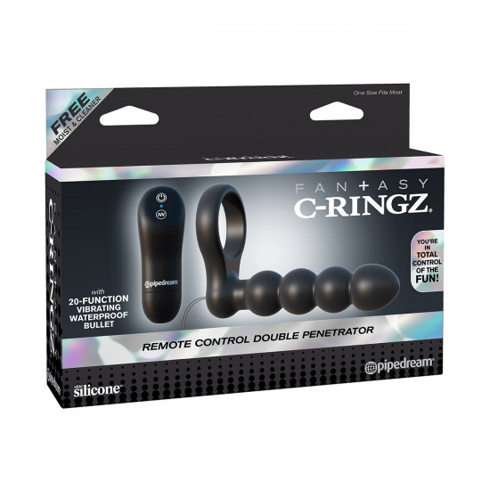 C-Ringz Remote Double Penetrator Cockring Zwart