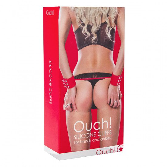 Ouch! Silicone Cuffs Handboeien Rood