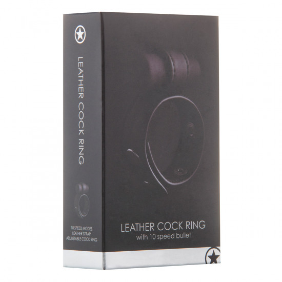 Ouch! Leather Cock Ring Zwart