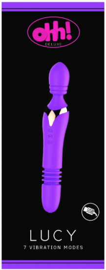 Ohh! Deluxe Lucy Thrusting Wand Vibrator Paars