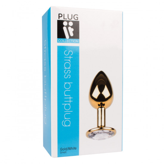 Plug It Strass Buttplug Small Goud/Zilver