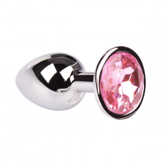Plug It Strass Buttplug Small Zilver/Roze