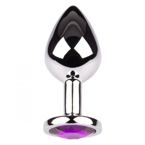 Plug It Strass Buttplug Medium Zilver/Paars