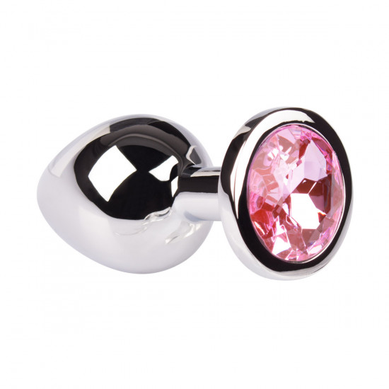 Plug It Strass Buttplug Medium Zilver/Roze
