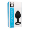 Plug It Strass Buttplug Medium Zwart/Zilver