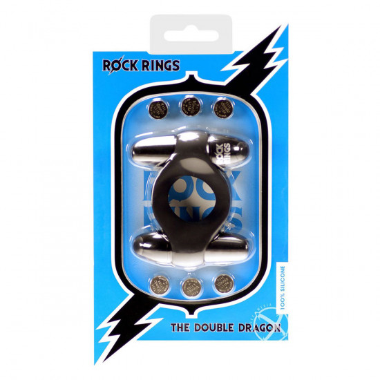 Rock The Double Dragon Cockring Zwart