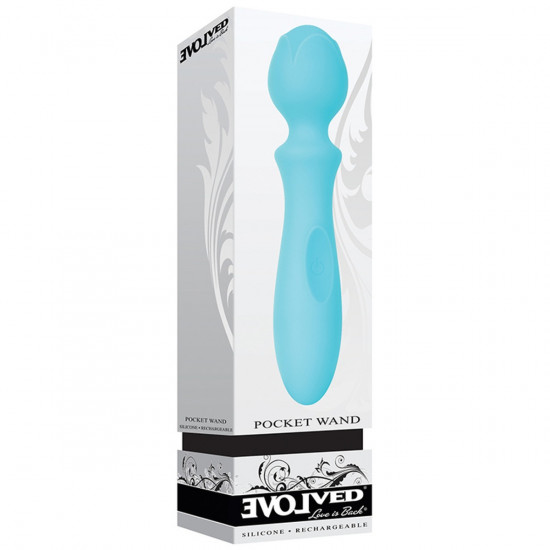 Evolved Pocket Wand Massage Vibrator Licht Blauw
