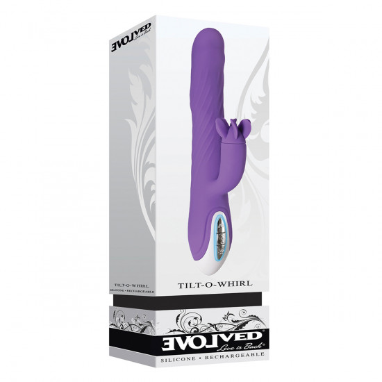 Evolved Tilt-O-Whirl Rabbit Vibrator Draaiende Stimulatie Paars