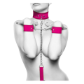 Ouch! Velcro Halsband Met Losse Handboeien Roze