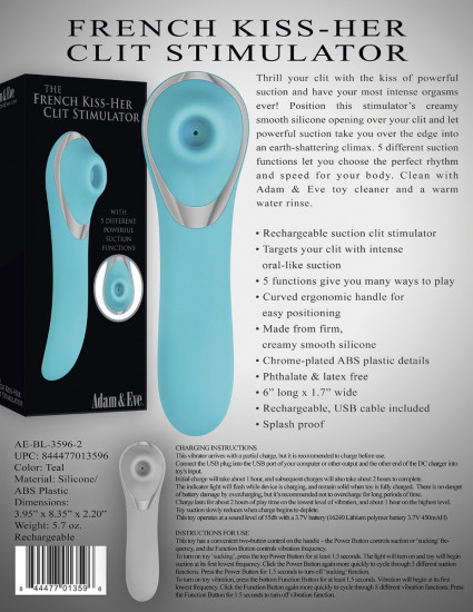 Adam & Eve French Kiss-Her Clitoris Stimulator Turquoise