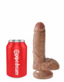 King Cock 7 Inch Cock with Balls Dildo Lichbruin