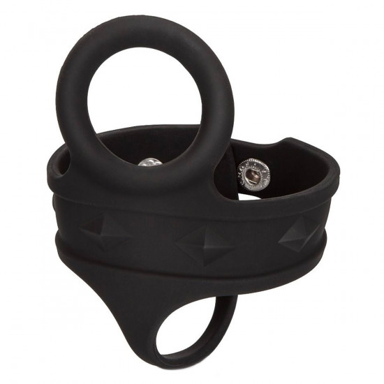 Tri-Snap Ball Spreader Cockring Zwart