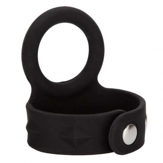 Tri-Snap Scrotum Support Ring Cockring Large Zwart