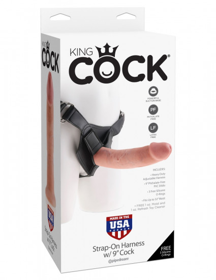 King Cock Strap-On Harness with 9 Inch Cock Blank